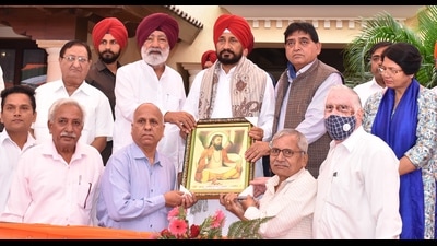 Punjab chief minister Charanjit Singh Channi during his visit to Hoshiarpur on Sunday. Punjab chief minister Charanjit Singh Channi during his visit to Hoshiarpur on Sunday.