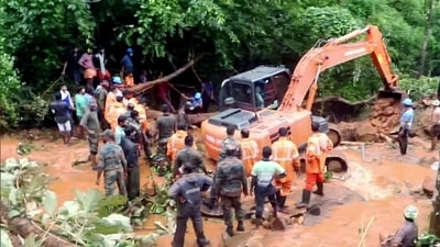 A total of 11 teams of the National Disaster Relief Teams (NDRF) have been deployed to the state in coordination with the Kerala State Disaster Management Authority (KSDMA). Earlier today, the Indian Meteorological Department (IMD) issued a 'Yellow Alert' in 11 districts of Kerala for heavy rainfall. (ANI ) A total of 11 teams of the National Disaster Relief Teams (NDRF) have been deployed to the state in coordination with the Kerala State Disaster Management Authority (KSDMA). Earlier today, the Indian Meteorological Department (IMD) issued a 'Yellow Alert' in 11 districts of Kerala for heavy rainfall. (ANI )