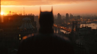 A view of Gotham city at sunset from Batman's perspective. A view of Gotham city at sunset from Batman's perspective.