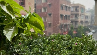 People take to Twitter to share stunning weather visuals amid light shower in Delhi NCR. (Twitter/@Gautam_Thapar)
