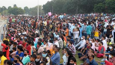 The spike comes two days after huge crowds gathered at Dussehra celebrations across the Chandigarh tricity area without adherence to safety protocols. (Ravi Kumar/HT)