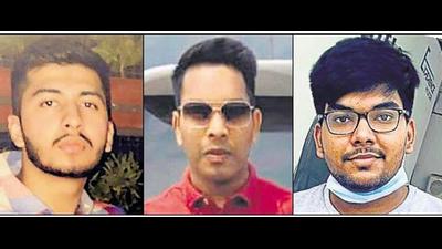 The victims, Ishaan Kalra, 21, Yash Mittal, 22, and Akarshit Goyal, 22. (HT Photos) The victims, Ishaan Kalra, 21, Yash Mittal, 22, and Akarshit Goyal, 22. (HT Photos)