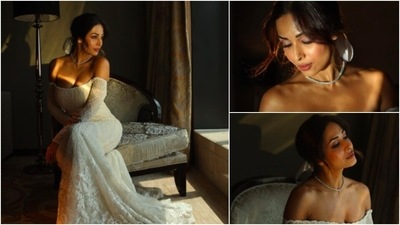 In the photos recently shared by the gorgeous Malaika Arora on her Instagram handle, she can be seen in Christian wedding attire. (Instagram/@malaikaaroraofficial) In the photos recently shared by the gorgeous Malaika Arora on her Instagram handle, she can be seen in Christian wedding attire. (Instagram/@malaikaaroraofficial)