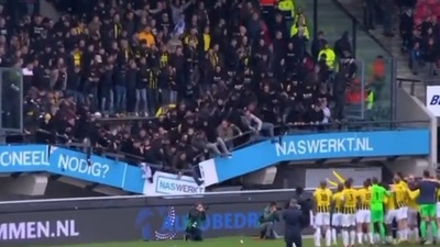 Part of stand at Dutch club Nijmegen collapses, no injuries (TWITTER/SCREENGRAB)