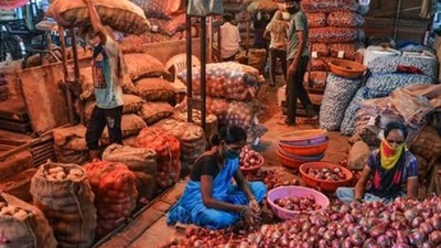 The ministry also said that onion stocks are being released on a first-in-first-out basis in the market since the last week of August (PTI) The ministry also said that onion stocks are being released on a first-in-first-out basis in the market since the last week of August (PTI)