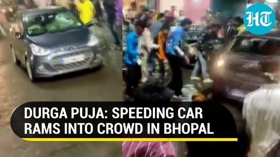 Car rams into Durga idol immersion procession in Bhopal