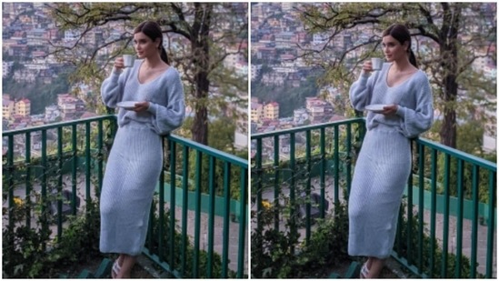 In a white long dress, Diana added more elegance to her backdrop as she posed by a balcony. “Shimla, you beauty,” she wrote.(Instagram/@dianapenty)