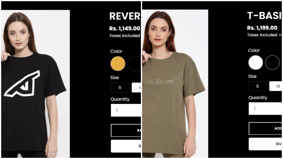 The black t-shirt is priced at ₹1149 and the grey t-shirt is priced at ₹1199 in the company’s official website.(https://iamanimal.com/)