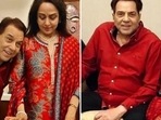 Hema Malini with Dharmendra on her birthday. Hema Malini with Dharmendra on her birthday.