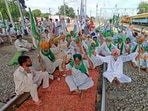 Around 50 trains and 130 locations were impacted by the protesting farmers in Punjab and Haryana, during the rail roko protests.(HT Photo)