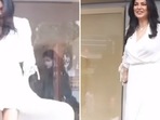 Sushmita Sen almost falls. Sushmita Sen almost falls.