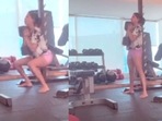 Samantha Ruth Prabhu slogs in the gym. Samantha Ruth Prabhu slogs in the gym.