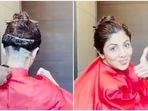 Shilpa Shetty got a buzzed undercut. Shilpa Shetty got a buzzed undercut.