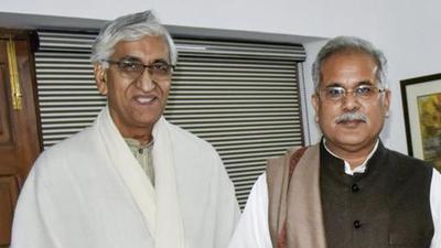 Chhattisgarh chief minister Bhupesh Baghel with health minister TS Singh Deo. Chhattisgarh chief minister Bhupesh Baghel with health minister TS Singh Deo.