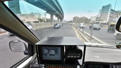 The driver and other occupants of the the SUV, which belonged to health department, fled the scene before police reached the place and seized the vehicle. (HT PHOTO)