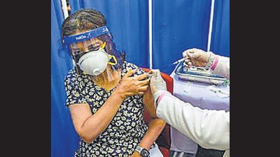 Two Covid-19 related deaths were reported in Jammu and Kashmir while the union territory also recorded 75 fresh Covid-19 cases. The government’s daily health bulletin said 84,350 vaccine doses administered on Monday. (PTI File Photo/ Representational image)