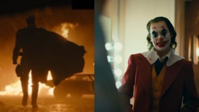 Robert Pattinson as Batman and Joaquin Phoenix as Joker. Robert Pattinson as Batman and Joaquin Phoenix as Joker. 
