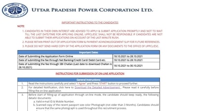 UPPCL recruitment 2021: Apply for various vacancies of Assistant Accountant UPPCL recruitment 2021: Apply for various vacancies of Assistant Accountant
