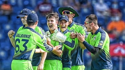 W,W,W,W- Twitter erupts after Ireland's Curtis Campher picks 4 wickets in 4 balls to rock Netherland in T20 World Cup (TWITTER)