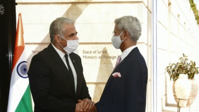 Following his meeting with Lapid in Jerusalem, Jaishankar said the two countries were looking forward to finalising the agreement by the middle of next year. (@DrSJaishankar/Twitter) Following his meeting with Lapid in Jerusalem, Jaishankar said the two countries were looking forward to finalising the agreement by the middle of next year. (@DrSJaishankar/Twitter)