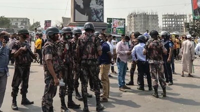 Violence took place in Bangladesh during the Durga Puja festival following a social media post about the alleged desecration of the Quran at a Durga Puja pandal in Comilla district (AFP)
