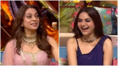 Juhi Chawla and Madhoo on The Kapil Sharma Show. Juhi Chawla and Madhoo on The Kapil Sharma Show.