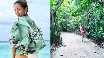 Mira Rajput is enjoying her time at the beach as well as in the woods.&nbsp; 