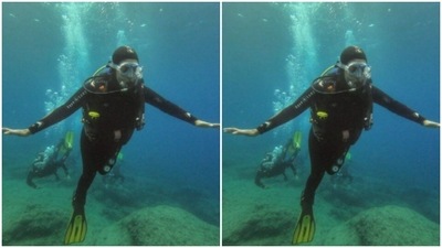 “There are days when the stress just needs to be silenced,” and this is how she chose to do it – in her scuba diving gear, underwater and with a bright smile. (Instagram/@priyankachopra) “There are days when the stress just needs to be silenced,” and this is how she chose to do it – in her scuba diving gear, underwater and with a bright smile. (Instagram/@priyankachopra)