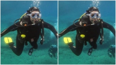 “What better way to do that than to explore the glorious underwater creations of God,” Priyanka posed under the water and let the underwater life marvel her. (Instagram/@priyankachopra) “What better way to do that than to explore the glorious underwater creations of God,” Priyanka posed under the water and let the underwater life marvel her. (Instagram/@priyankachopra)