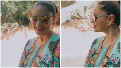 Bipasha Basu also shared a video of herself having fun while taking a ride in the Maldives. (Instagram/@bipashabasusinghgrover)