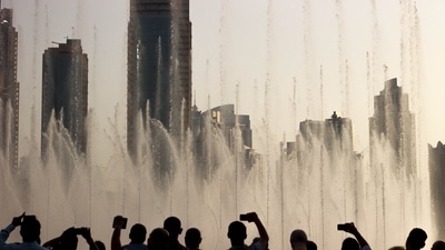 Dubai Fountains: You can also get a free ticket to witness the world's largest choreographed musical fountain also known as the dancing fountains. (Unsplash) Dubai Fountains: You can also get a free ticket to witness the world's largest choreographed musical fountain also known as the dancing fountains. (Unsplash)