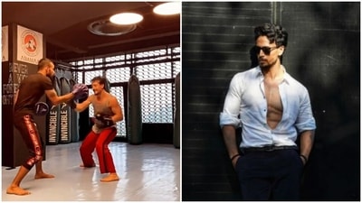 Tiger Shroff had a boxing fight with his trainer. Guess who won? (Instagram/@tigerjackieshroff) Tiger Shroff had a boxing fight with his trainer. Guess who won? (Instagram/@tigerjackieshroff)