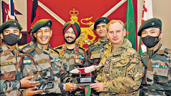 The 4/5 Gorkha Rifles (Frontier Force) represented the Indian Army at the drill held at Brecon, Wales, during October 13-15.