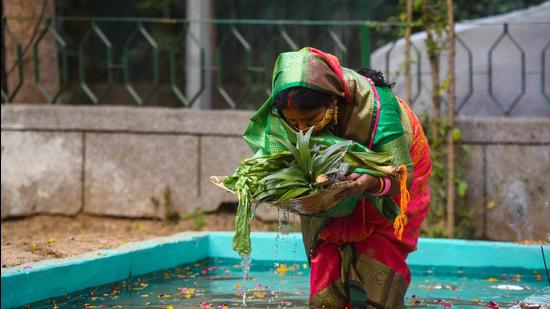 Chhath puja, a three-day festival, will be celebrated between November 8-10 this year (Amal KS/HT PHOTO) Chhath puja, a three-day festival, will be celebrated between November 8-10 this year (Amal KS/HT PHOTO)