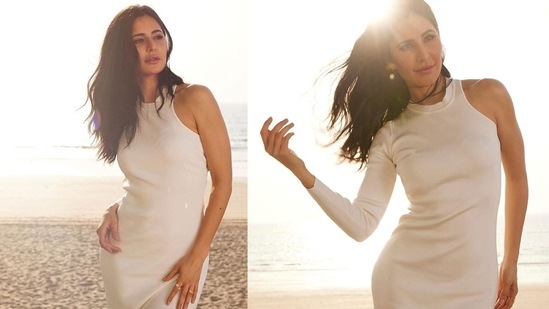 Katrina Kaif poses on the beach.&nbsp;