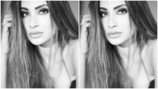This is how Mouni Roy’s Sunday was well-spent – posing in a black slip-in dress for a photoshoot.(Instagram/@imouniroy)