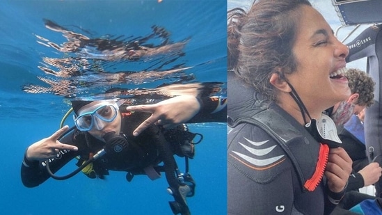 Priyanka Chopra has shared pictures from her scuba diving session.&nbsp;