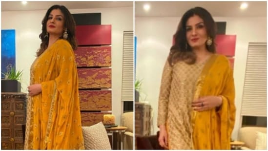 With Navratri coming to an end for this year, the festive season has just started. Raveena Tandon has already started pulling her festive clothes out from the wardrobe and some glimpses of it made their way on her Instagram profile. Raveena Tandon is waiting for Diwali and we have proof. The actor decked up on Monday and made her Instagram family drool.(Instagram/@officialraveenatandon)