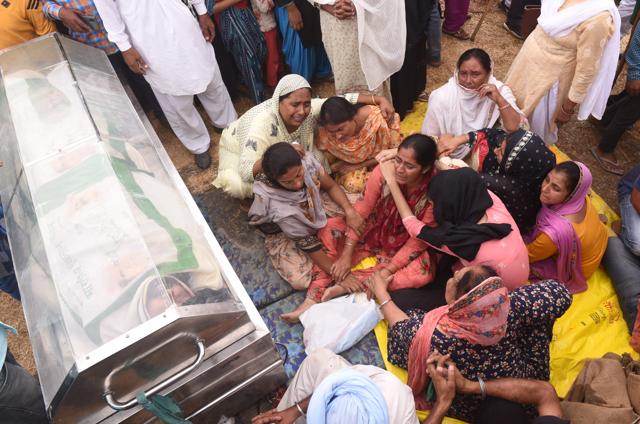 “We never imagined this kind of an end to my father’s life. He was killed for speaking for the cause of farmers, and we will remember this,” said his son, Mandeep. (HT Photo)