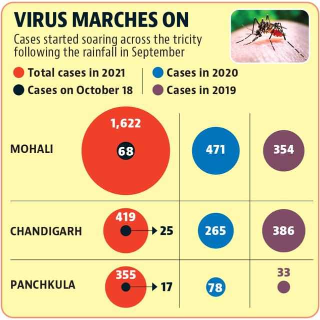 Mohali has reported 1,622 cases so far this year. (HT) Mohali has reported 1,622 cases so far this year. (HT)
