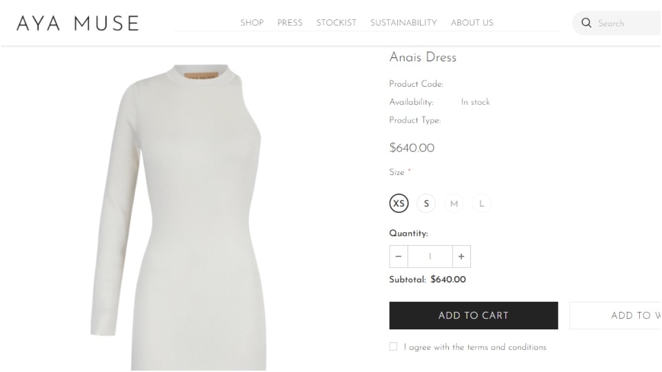 Katrina Kaif's one-shoulder dress.&nbsp;(aya-muse.com)