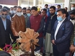 Union commerce and industry minister Piyush Goyal (third from left) in Jammu and Kashmir. (PIB Photo) Union commerce and industry minister Piyush Goyal (third from left) in Jammu and Kashmir. (PIB Photo)
