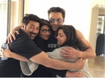 Bobby Deol with Sunny Deol, Ajeita Deol and Vijeta Deol. Bobby Deol with Sunny Deol, Ajeita Deol and Vijeta Deol.