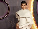Zendaya poses as she arrived for a screening of the film Dune in London. (REUTERS)