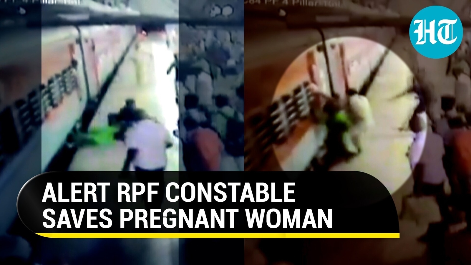 RPF personnel saves pregnant woman from falling under moving train in ...