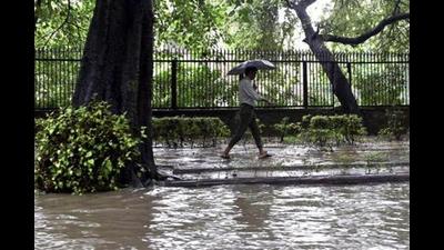 Delhi continued its trend of breaking weather records since August 2020, as heavy rain in the National Capital Region (NCR) on Monday surpassed the 24-hour rainfall record in October, dating back to 1956. (PTI) Delhi continued its trend of breaking weather records since August 2020, as heavy rain in the National Capital Region (NCR) on Monday surpassed the 24-hour rainfall record in October, dating back to 1956. (PTI)