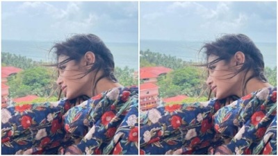 The actor let her open tresses play to the wind from the sea and the backwaters as she posed for the camera. (Instagram/@imouniroy) The actor let her open tresses play to the wind from the sea and the backwaters as she posed for the camera. (Instagram/@imouniroy)