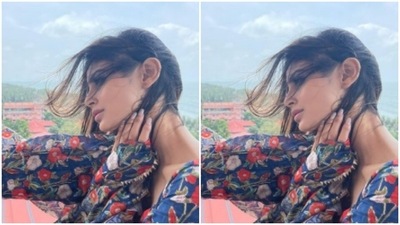 Mouni looked away from the camera, as she stared at the beauty of nature around her. (Instagram/@imouniroy) Mouni looked away from the camera, as she stared at the beauty of nature around her. (Instagram/@imouniroy)