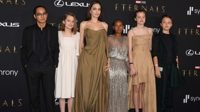 Angelina Jolie with her children, (AFP) Angelina Jolie with her children, (AFP)