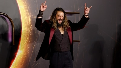 Jason Momoa attends the screening of Dune in London. (REUTERS) 